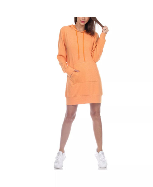 Women's Hoodie Sweatshirt Dress Orange - 2