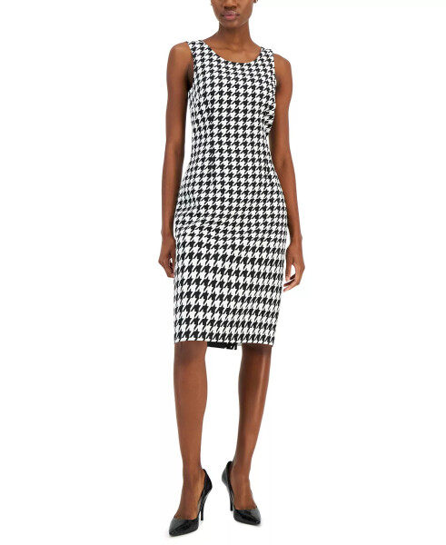 Women's Houndstooth Jacket & Dress Set Black/Ivory - 4