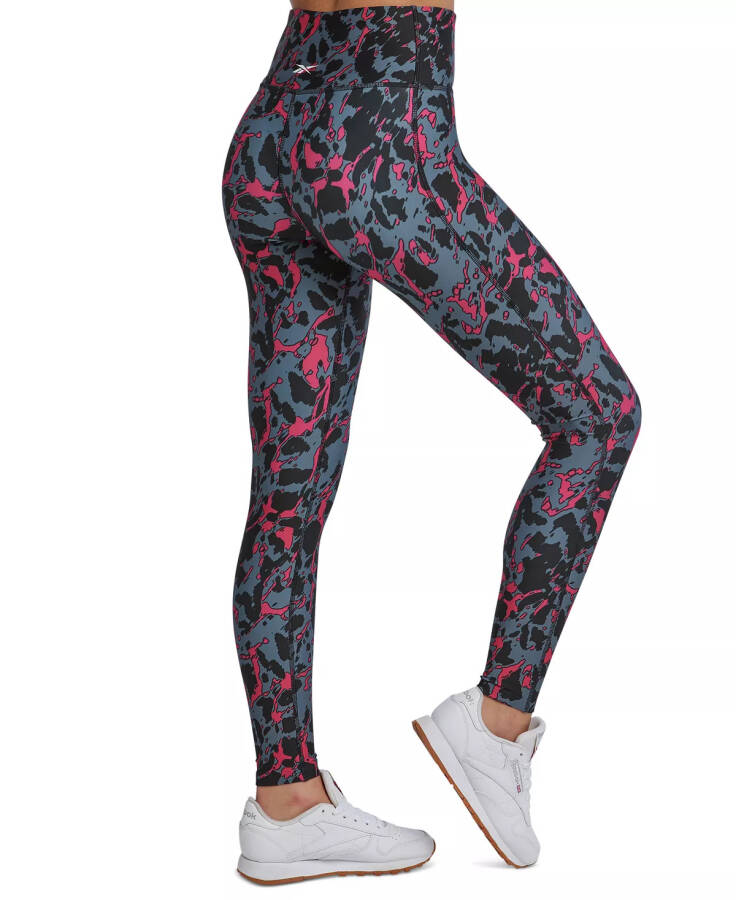 Women's ID Printed Full-Length Leggings Black/bold Pink - 2