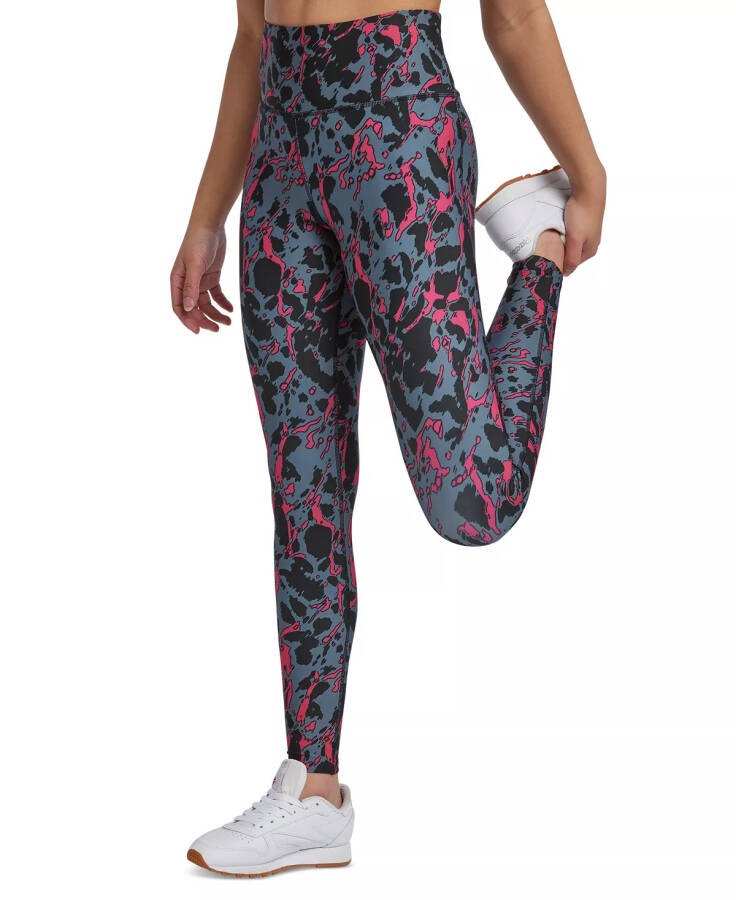 Women's ID Printed Full-Length Leggings Black/bold Pink - 3