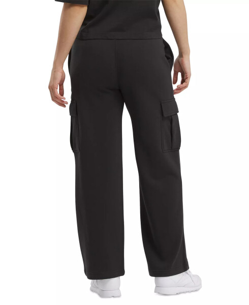 Women's Identity Mid-Rise Fleece Cargo Sweatpants Black - 2