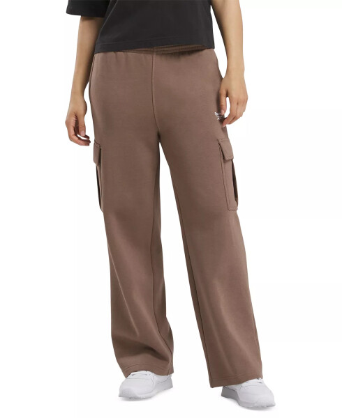 Women's Identity Mid-Rise Fleece Cargo Sweatpants Brown - 1