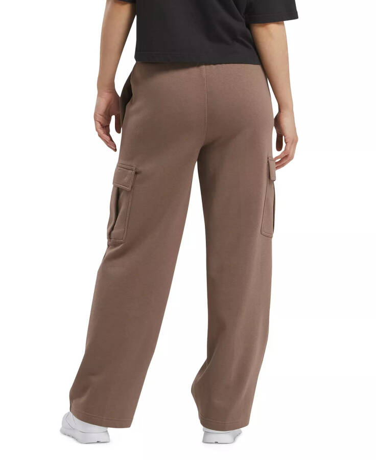 Women's Identity Mid-Rise Fleece Cargo Sweatpants Brown - 2