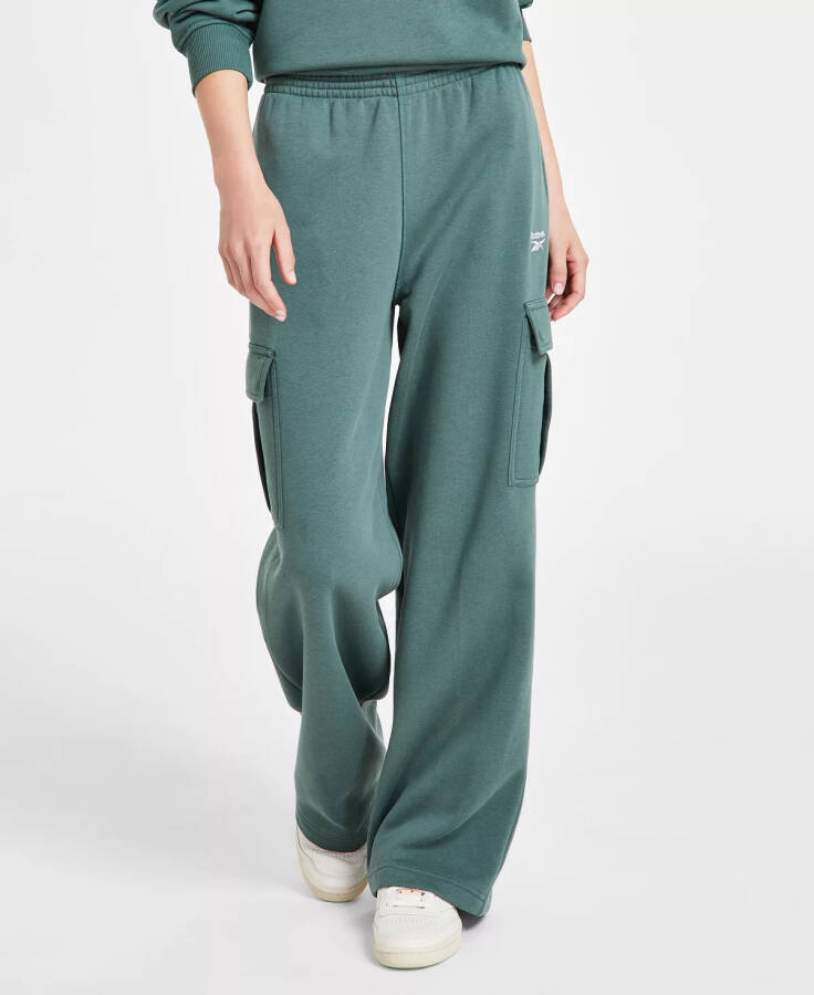 Women's Identity Mid-Rise Fleece Cargo Sweatpants Green - 1