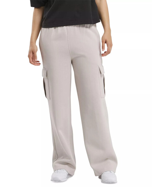 Women's Identity Mid-Rise Fleece Cargo Sweatpants Moonstone - 1