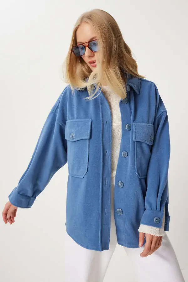 Women's Indigo Blue Pocket Blazer NV00071 - 2