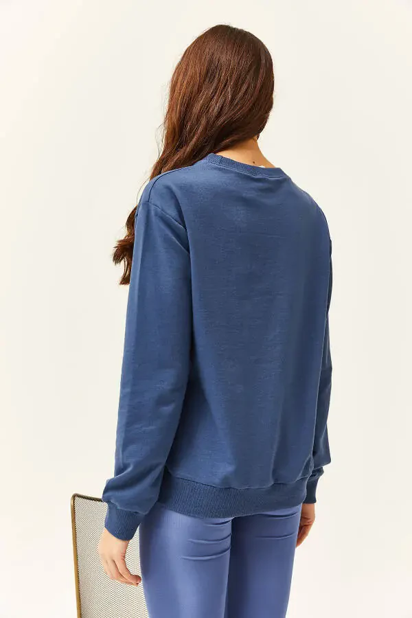 Women's Indigo Eye Embroidered Sweatshirt SWT-19000598 - 5