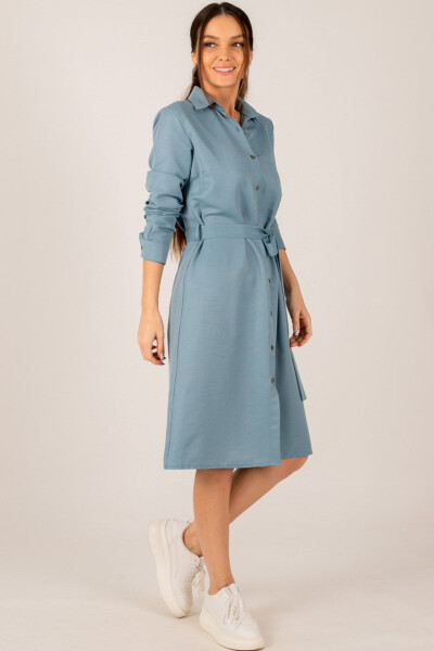 Women's Indigo Long Shirt Dress ARM-22K001141 - 2