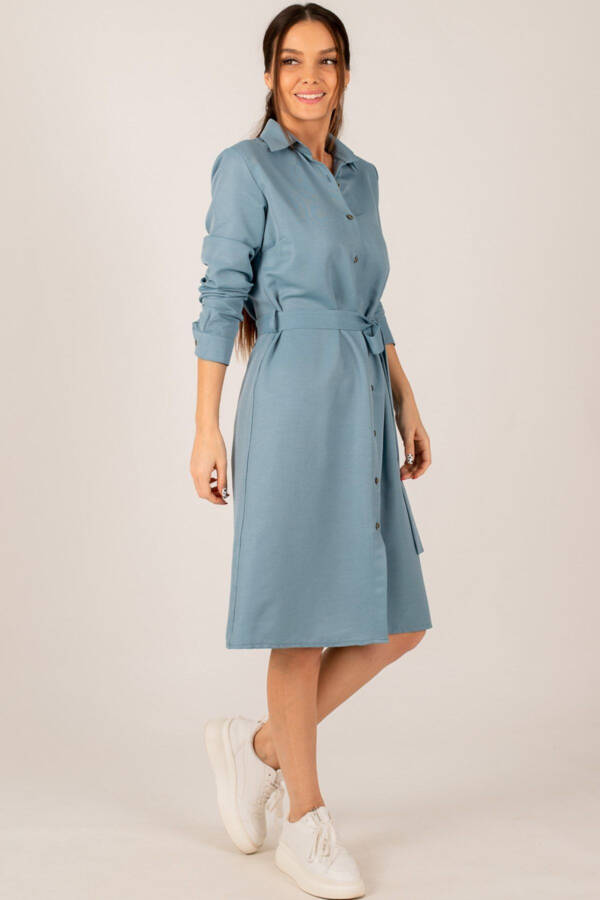 Women's Indigo Long Shirt Dress ARM-22K001141 - 2