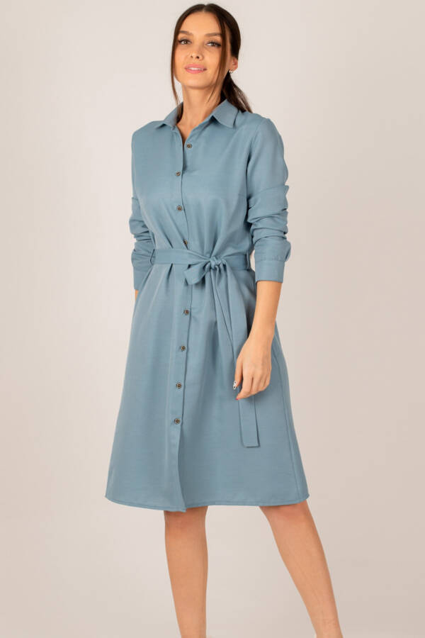 Women's Indigo Long Shirt Dress ARM-22K001141 - 5