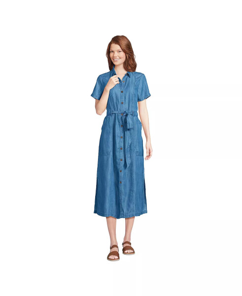 Women's Indigo TENCEL Fiber Midi Dress Soft indigo - 3