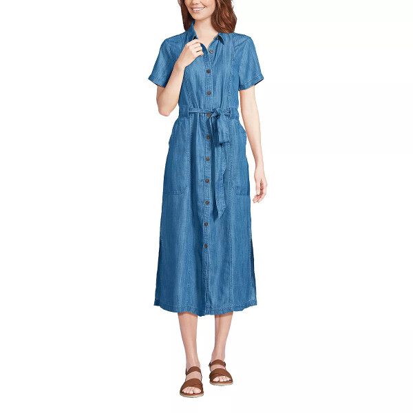 Women's Indigo TENCEL Fiber Midi Dress Soft indigo - 4