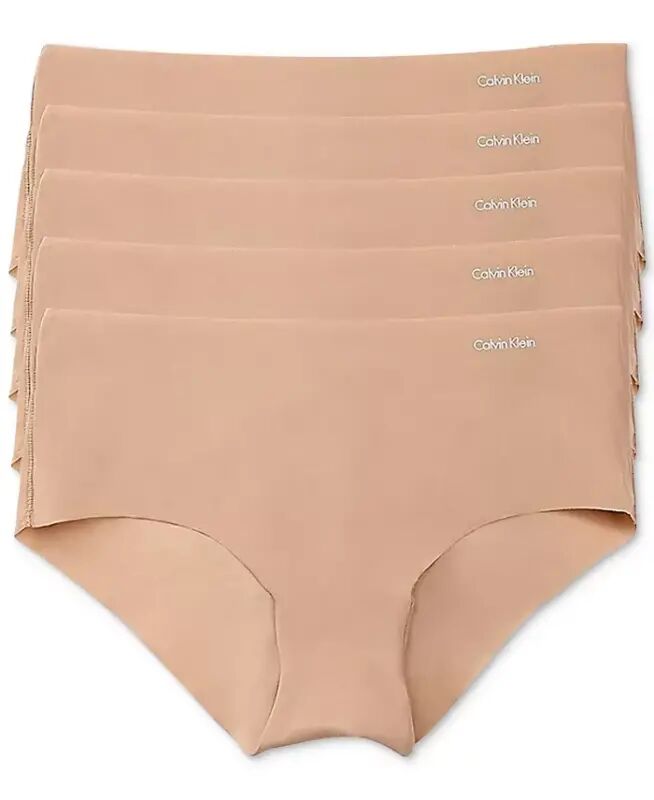 Women's Invisible Hipster 5-Pack Panty QD3557 - Light Caramel - Calvin Klein