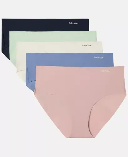 Women's Invisible Hipster 5-Pack Panty QD3557 - Shoreline/antique White 