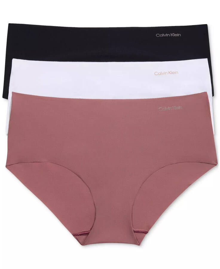 Women's Invisibles 3-Pack Hipster Underwear QD3559 Black/ White/ Vintage Pink - 1