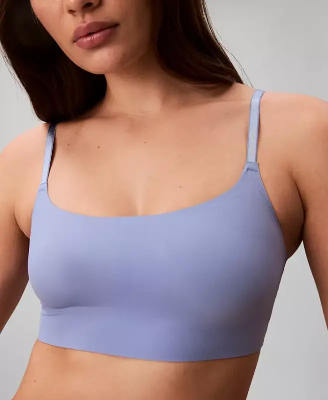 Women's Invisibles Comfort Lightly Lined Retro Bralette QF4783 - Blue Tulip - 4