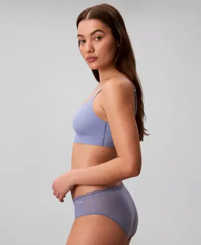 Women's Invisibles Comfort Lightly Lined Retro Bralette QF4783 - Blue Tulip - CALVIN KLEIN (1)