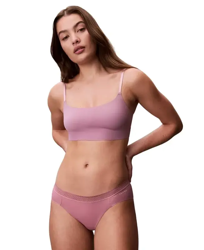 Women's Invisibles Comfort Lightly Lined Retro Bralette QF4783 - Soft Mauve - 1