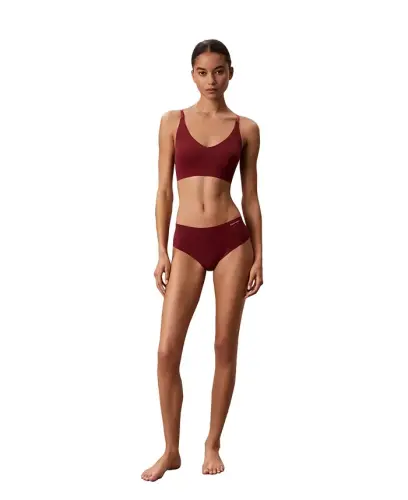 Women's Invisibles Comfort Lightly Lined Triangle Bralette QF5753 - Established Red - 3