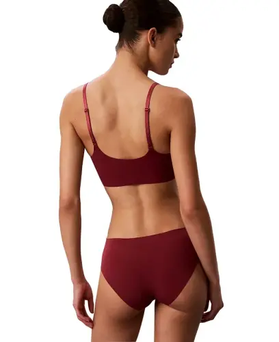 Women's Invisibles Comfort Lightly Lined Triangle Bralette QF5753 - Established Red - 5