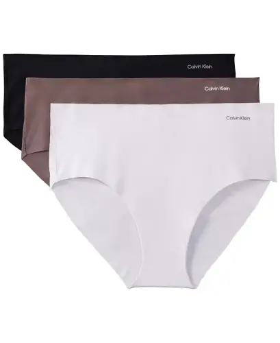 Women's Invisibles Hipster Underwear 3-Pack QD3559 - Black/botanical Brown /Frosty Lilac 