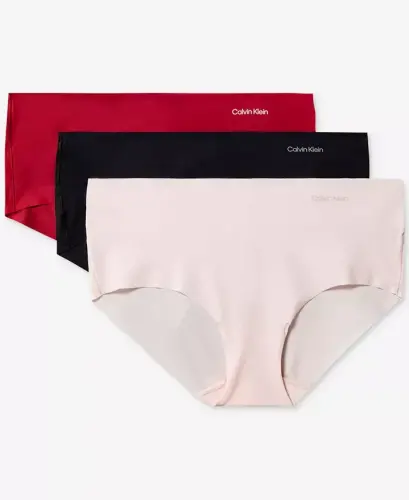 Women's Invisibles Hipster Underwear 3-Pack QD3559 - Red Stamp/ Nympths Thigh/ Black - 1