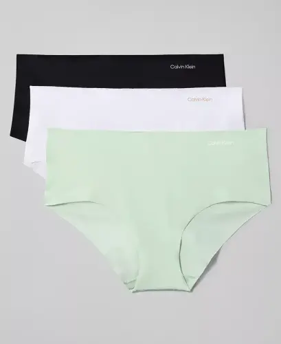 Women's Invisibles Hipster Underwear 3-Pack QD3559 - Shoreline/ Classic White/ Seafoam Wave - 1