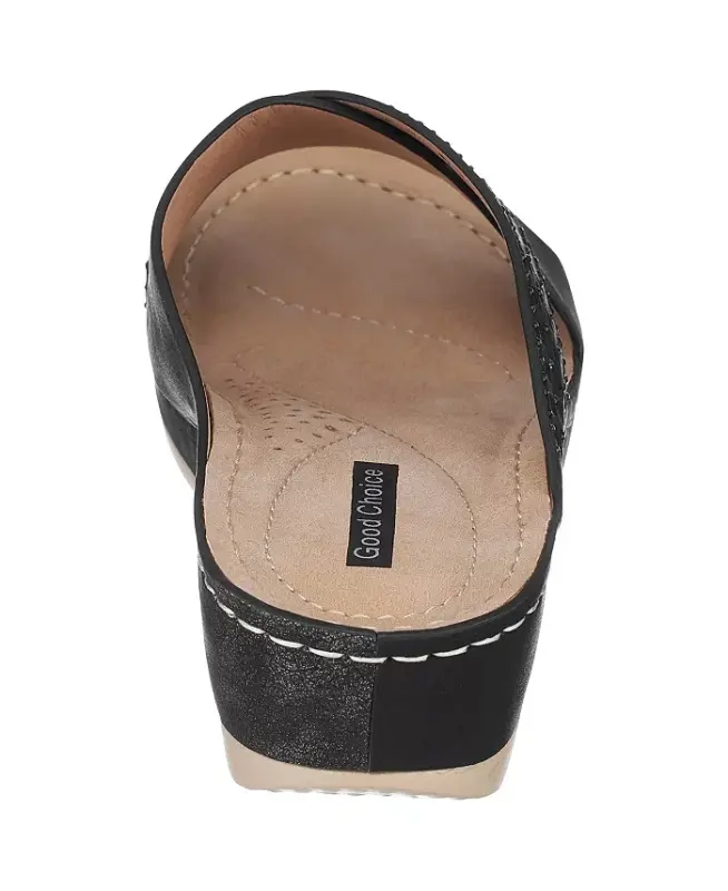 Women's Isabella Wedge Sandals-Black - 3