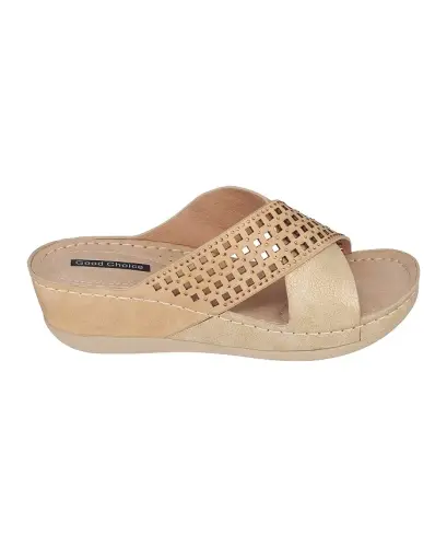 Women's Isabella Wedge Sandals - Gold-Tone - GC SHOES (1)