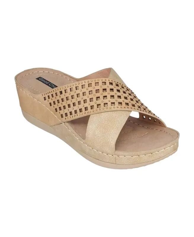 Women's Isabella Wedge Sandals - Gold-Tone - GC SHOES