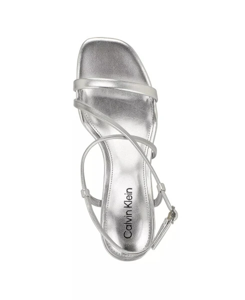 Women's Ishaya Strappy Low Stiletto Sandals - Silver - 9