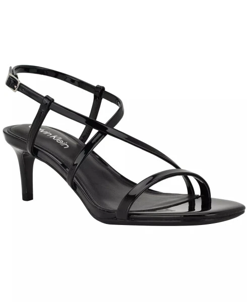 Women's Ishaya Strappy Low Stiletto Sandals-Black 