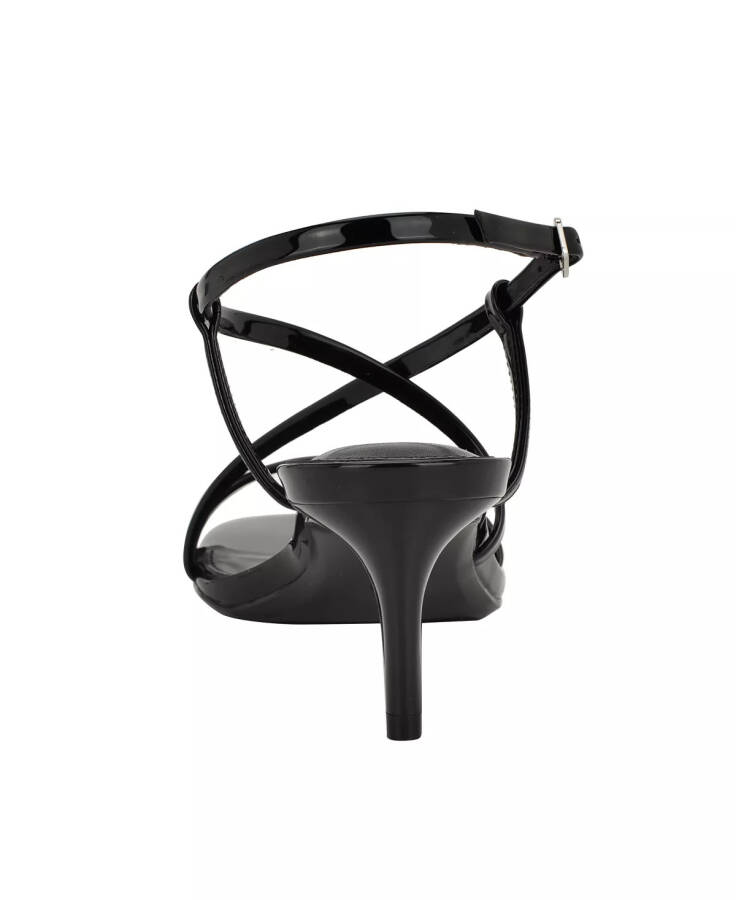 Women's Ishaya Strappy Low Stiletto Sandals-Black - 4