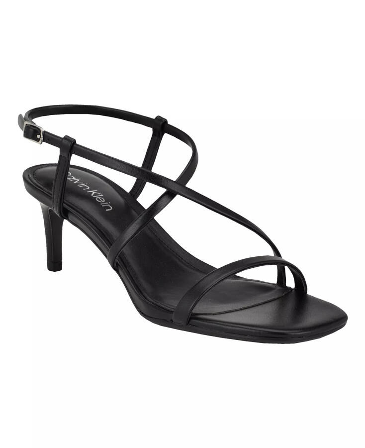 Women's Ishaya Strappy Low Stiletto Sandals-Black - 6