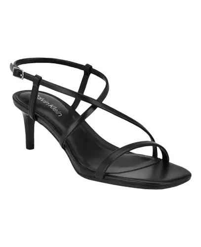 Women's Ishaya Strappy Low Stiletto Sandals-Black 