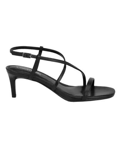Women's Ishaya Strappy Low Stiletto Sandals-Black - CALVIN KLEIN (1)