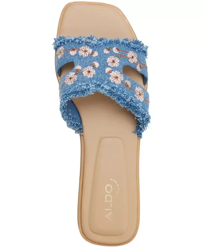 Women's Itsandal Slip-On Flat Sandals - Blue Denim Combo - 4