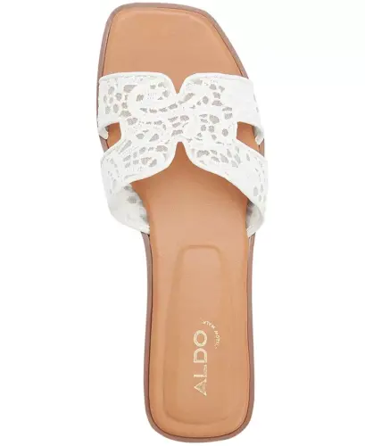 Women's Itsandal Slip-On Flat Sandals - White/Bone Lace - 4