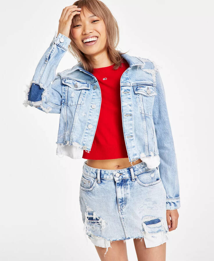 Women's Izzie Cut-Off Denim Jacket Denim Light - 3