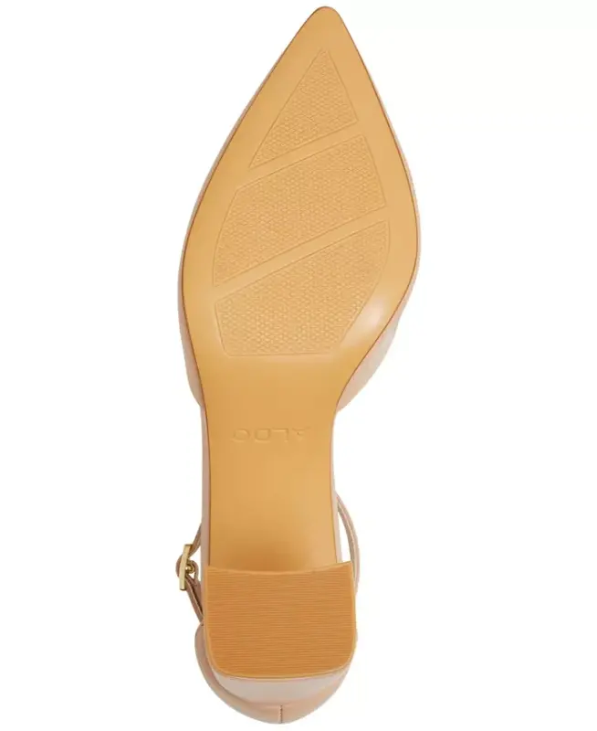 Women's Jan Pointed Toe Ankle-Strap Block-Heel Sandals - Beige Smooth - 5
