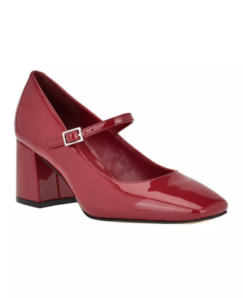 Women's Jatlee Mary Jane Square Toe Block Heel Dress Pumps Dark Red Patent - 1