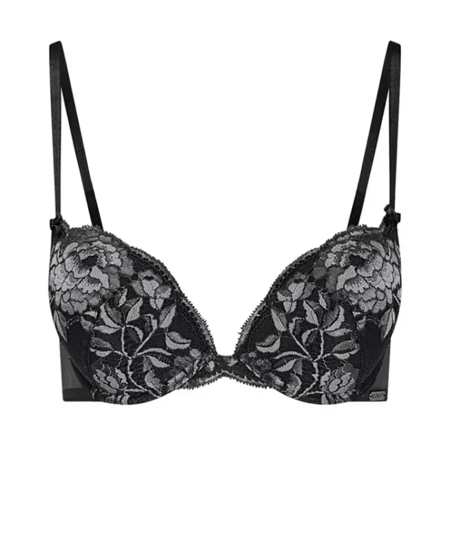 Women's Jaya Push Up Plunge Bra-Black - 3