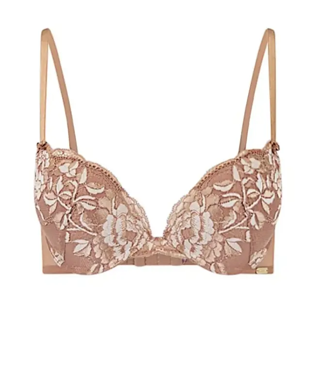 Women's Jaya Push Up Plunge Bra-Medium beige - 3