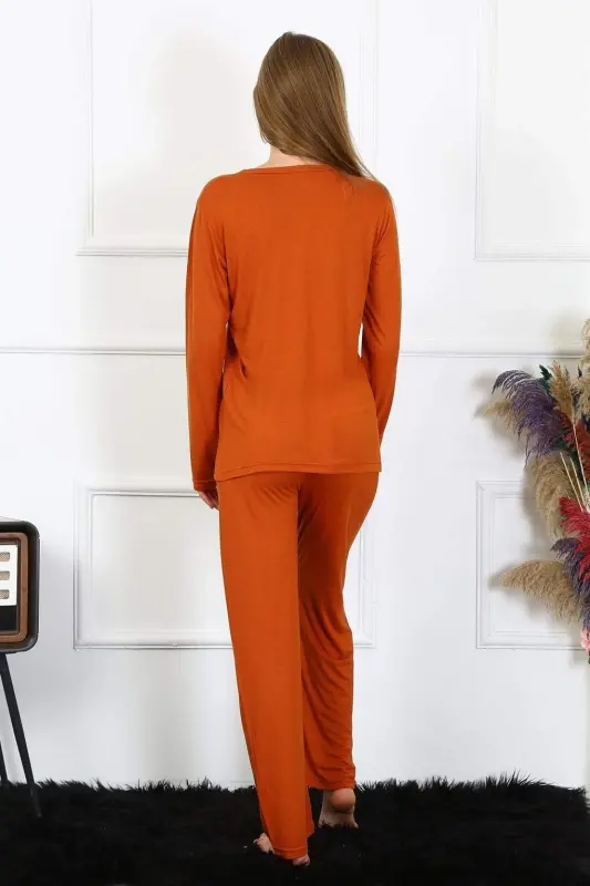 Women's Jersey Long Sleeve Eggplant Pajama Set 4168 - 4