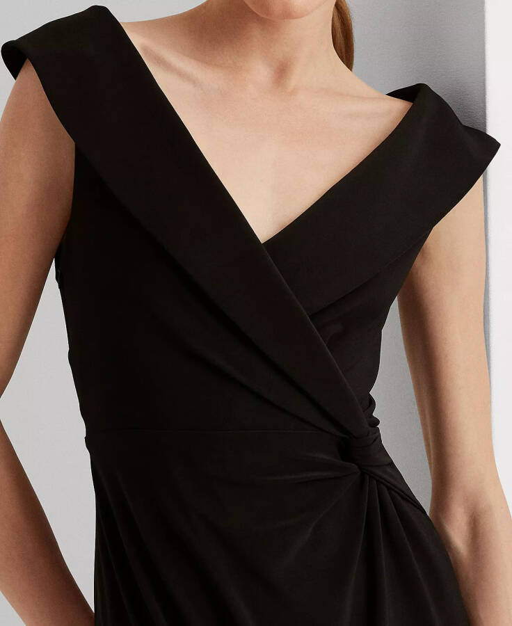 Women's Jersey Off-the-Shoulder Side-Slit Column Gown Black - 4