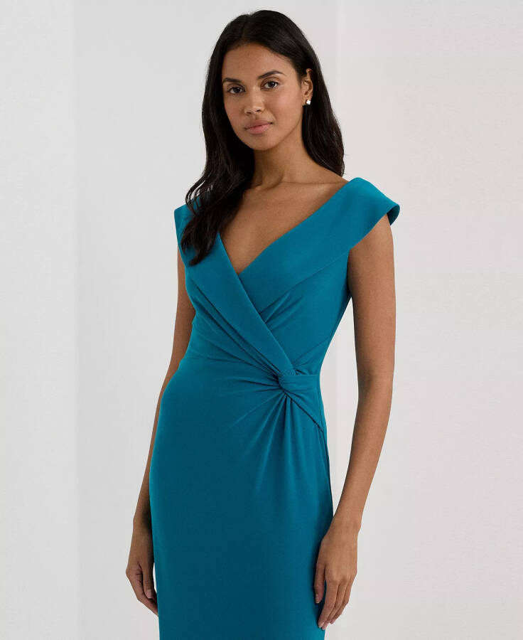 Women's Jersey Off-the-Shoulder Side-Slit Column Gown Blue - 3