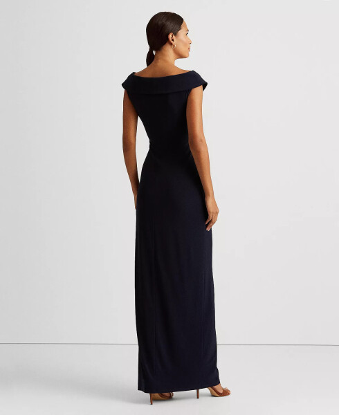 Women's Jersey Off-the-Shoulder Side-Slit Column Gown Lighthouse Navy - 2