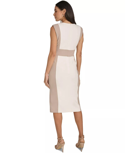 Women's Jewel-Neck Scuba Crepe Sheath Dress Cream Oyster - 6