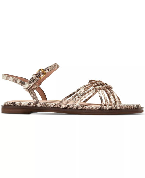 Women's Jitney Ankle-Strap Knotted Flat Sandals Sandollar Soho Snake Print Leather - 2