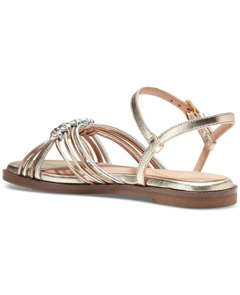 Women's Jitney Ankle-Strap Knotted Flat Sandals Soft Gold, Silver, Rose Gold Talca - 3